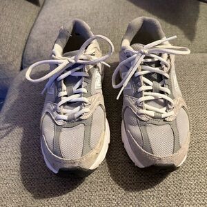New Balance Light Gray and White Running Shoes